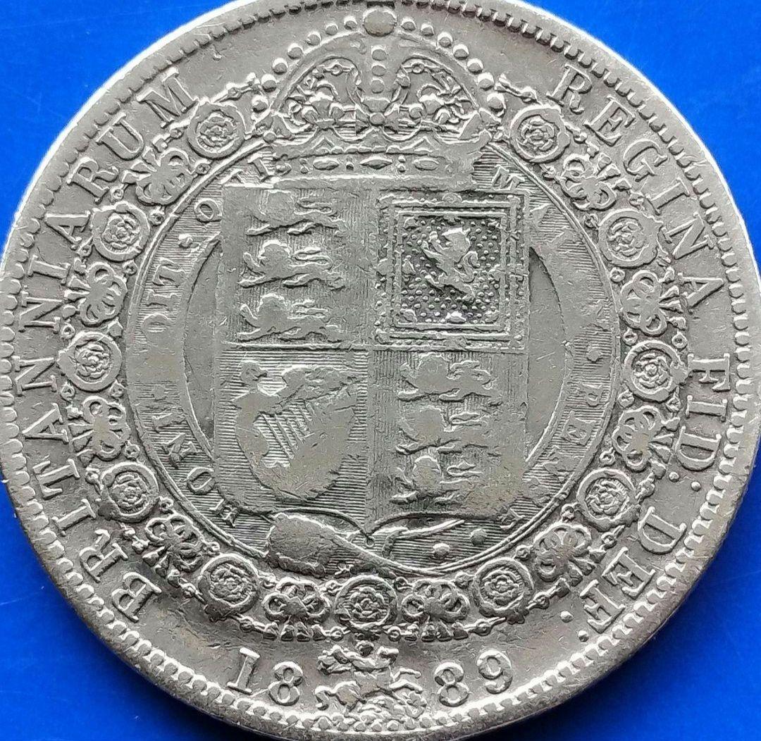 ハーフクラウン銀貨（ヴィクトリア女王ジュビリーヘッド）1889年