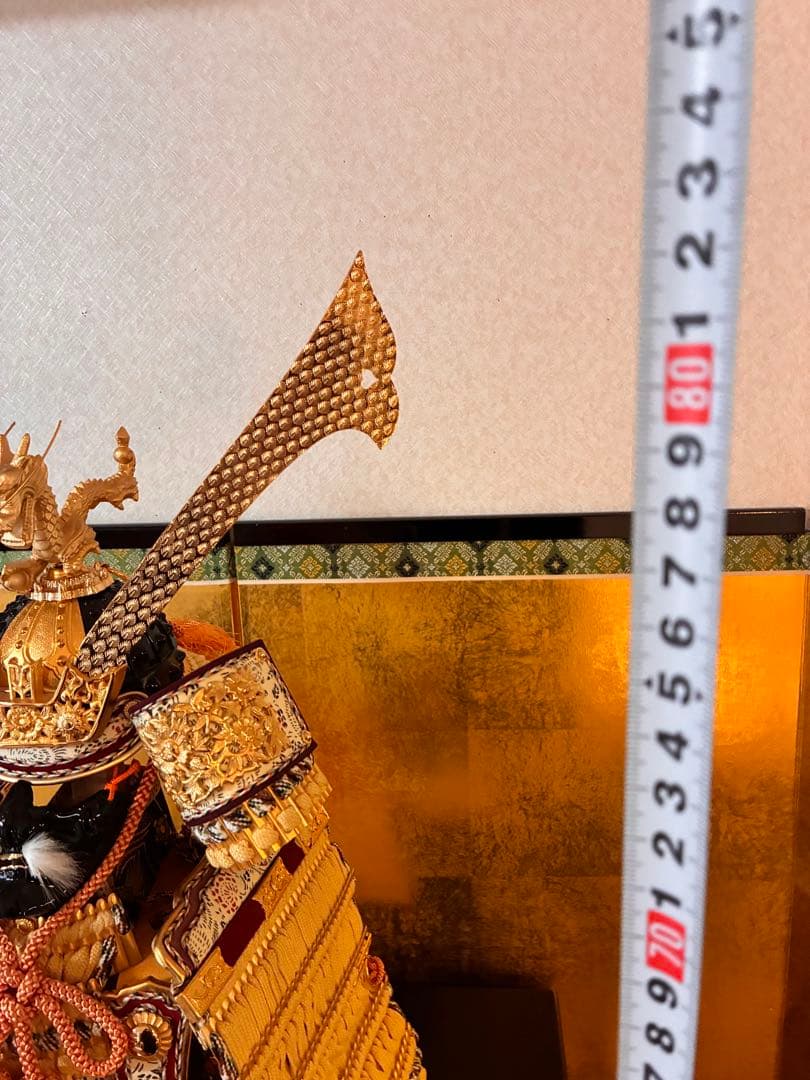 五月人形 武士の鎧兜・弓太刀・箔押金屏風　セット