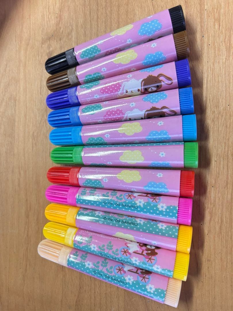 シュガーバニーズ　引き出し　ボックス&ペン11色セット　サンリオ　平成　レア
