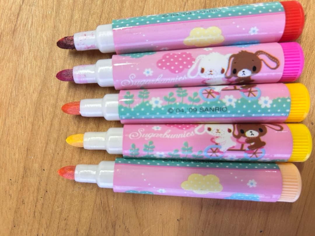 シュガーバニーズ　引き出し　ボックス&ペン11色セット　サンリオ　平成　レア