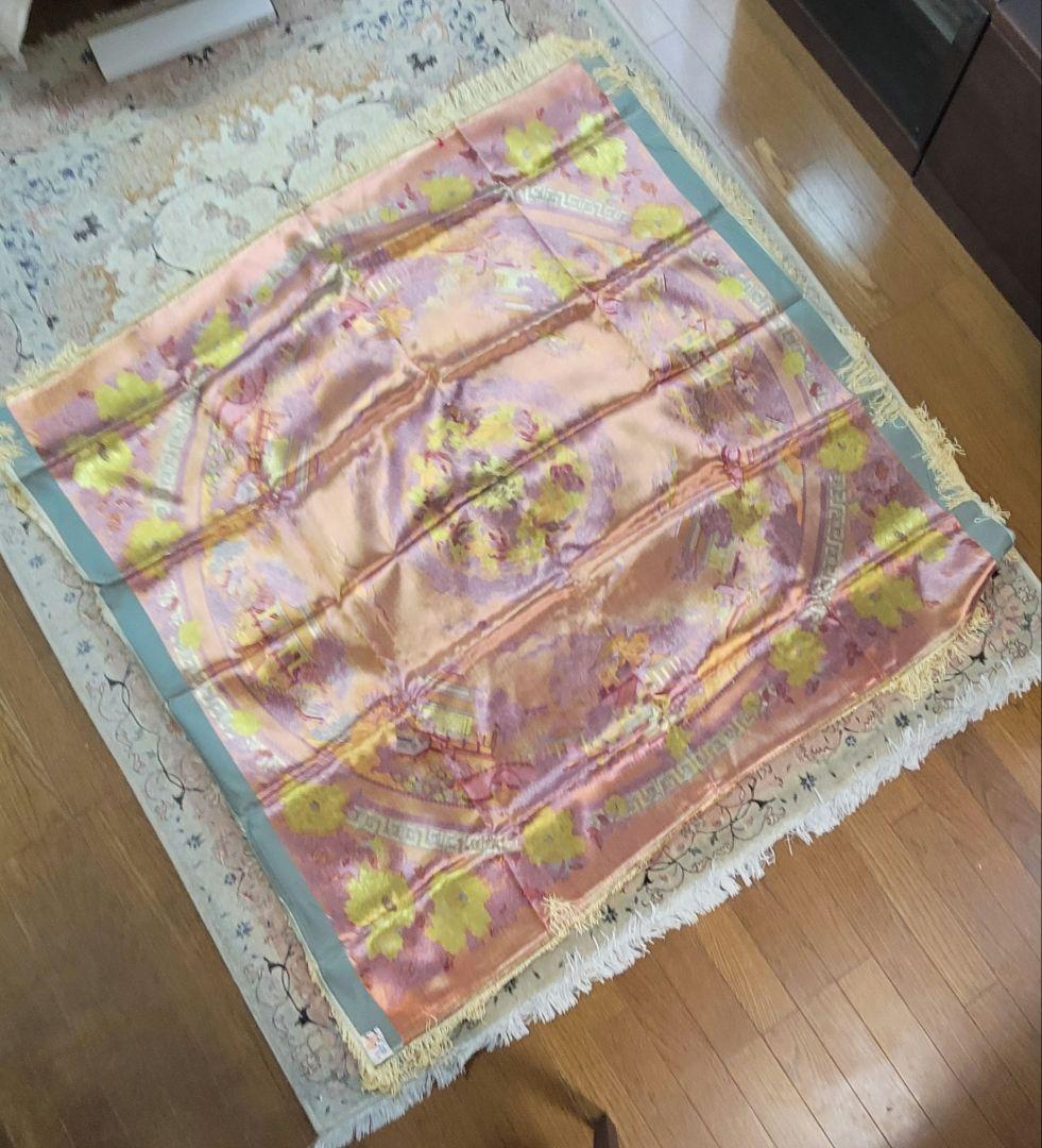 中国産 シルク製　テーブルクロス　正方形　140×140cm　ブランド　錦花