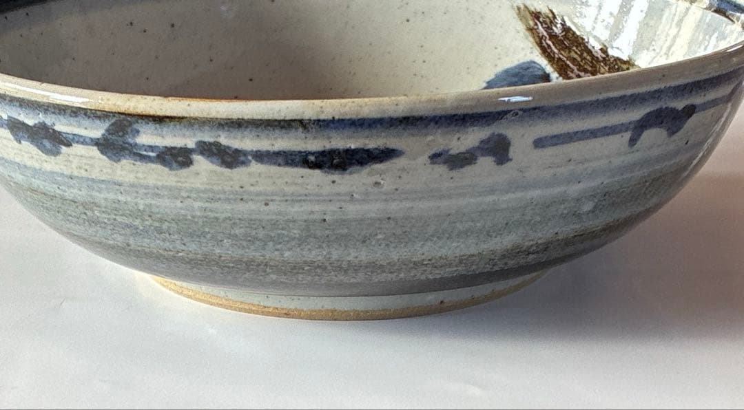 1点物　九谷焼　手描藍色染付 　　古寿窯　呉須　8寸　窯銘入