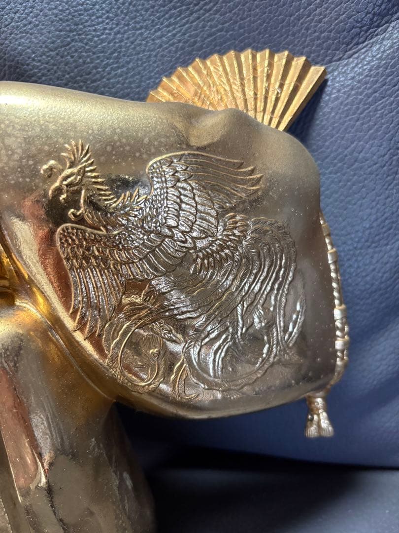能面置物 能楽 翁 吉祥 縁起物　ゴールド