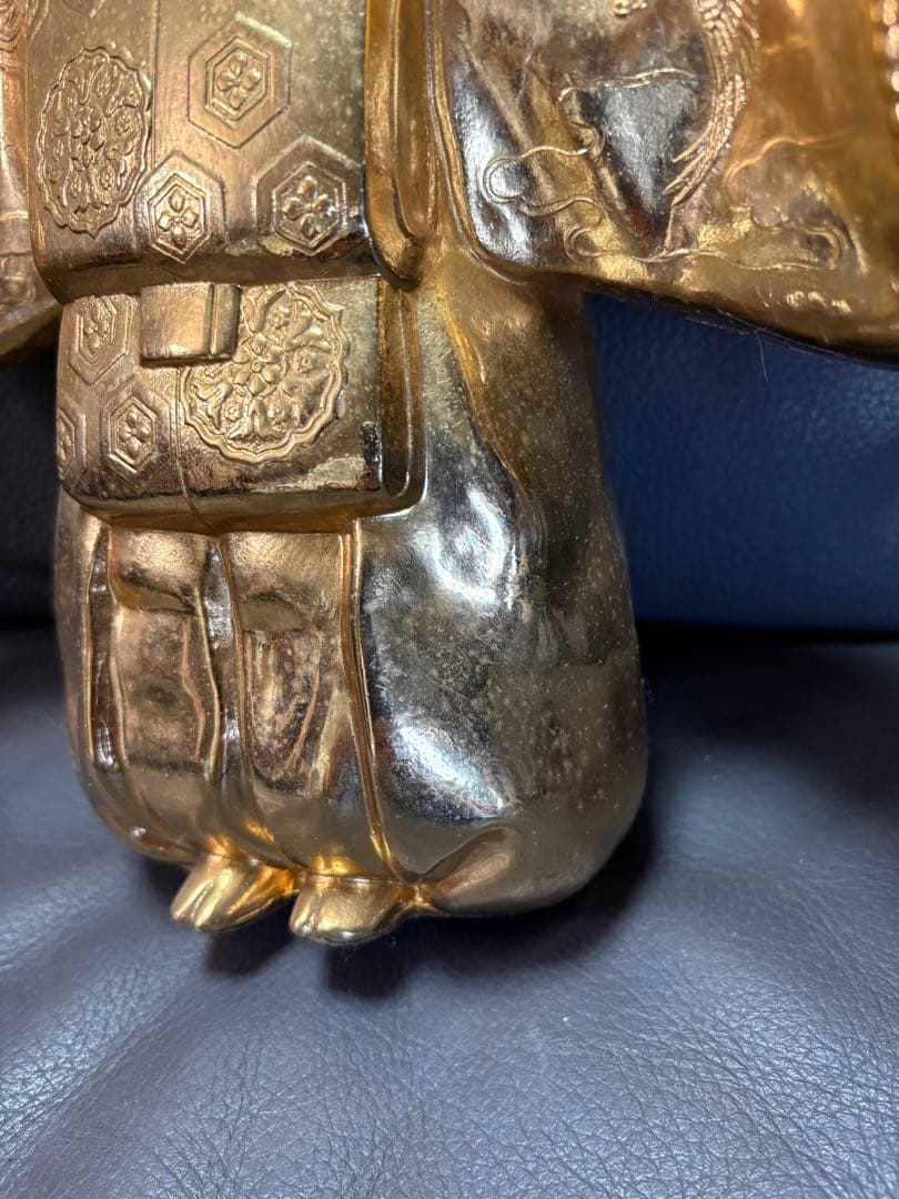 能面置物 能楽 翁 吉祥 縁起物　ゴールド