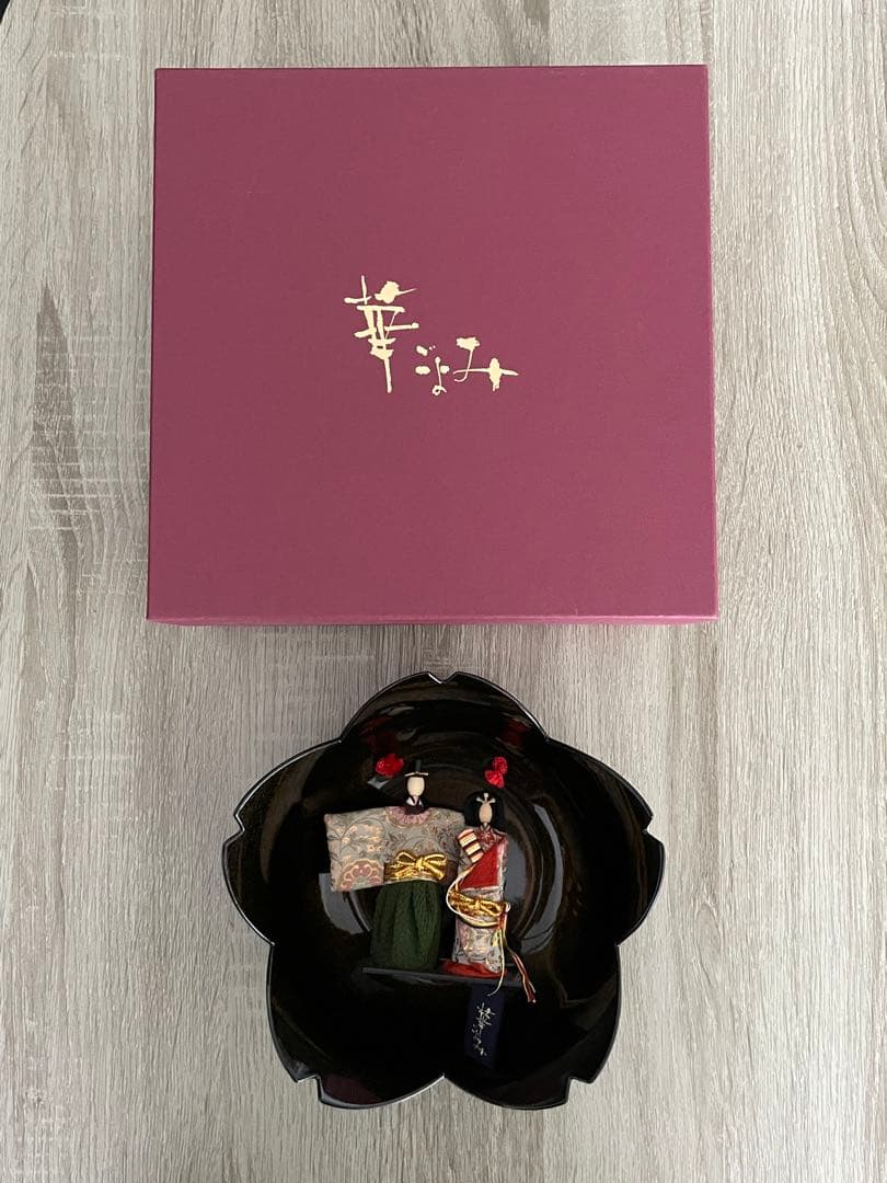 超コンパクト　ひな飾り　壁掛け&卓上　2way 　漆塗り