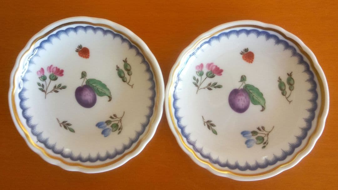 リチャードジノリ イタリアンフルーツ スワン型ディッシュ&豆皿 各２客