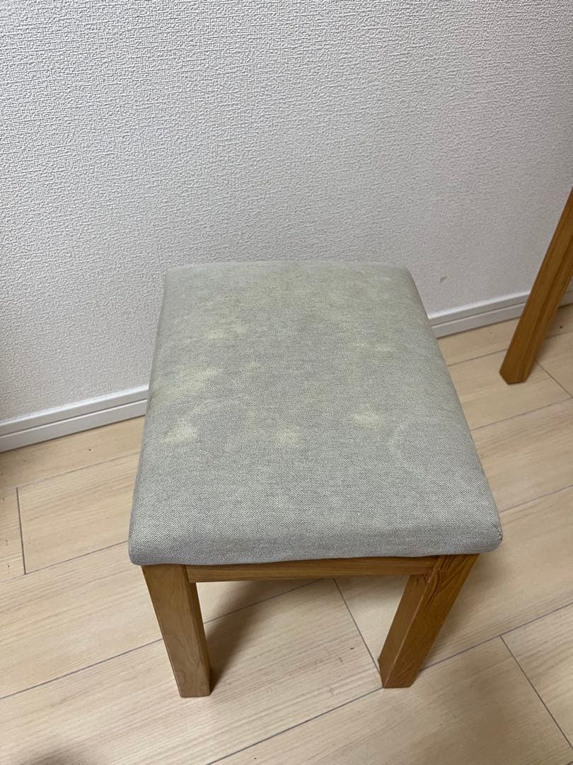 【廃盤 希少】無印良品　タモ材 木製ドレッサー スツール付