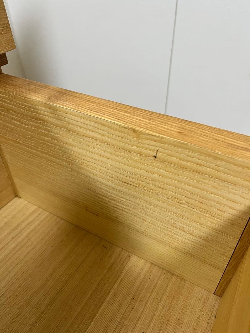 【廃盤 希少】無印良品　タモ材 木製ドレッサー スツール付