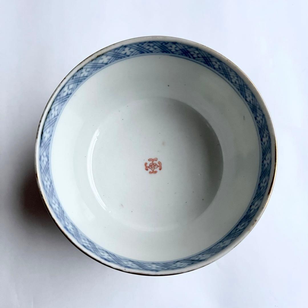 伊万里　染錦　龍鳳凰文　蓋付茶碗　5客揃