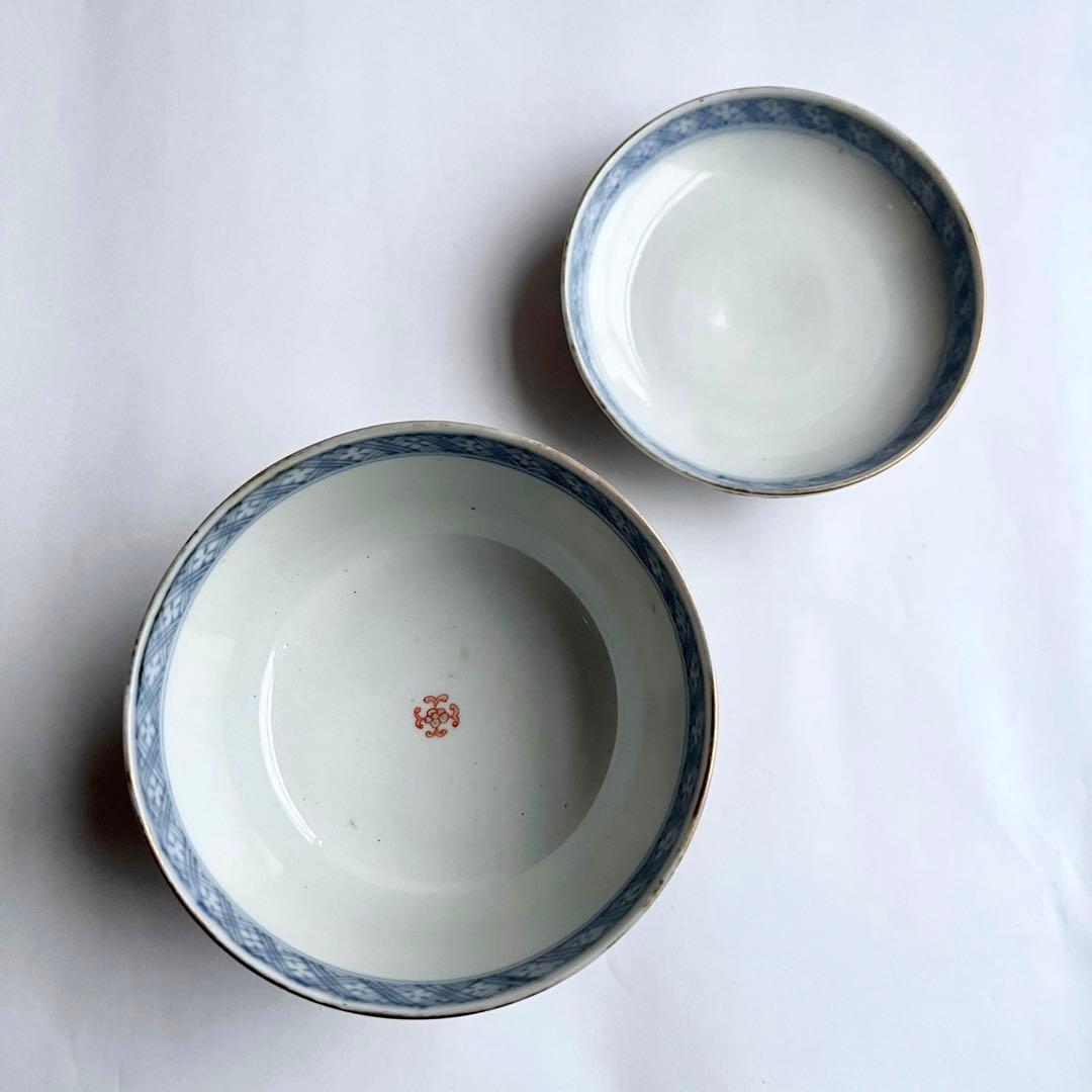 伊万里　染錦　龍鳳凰文　蓋付茶碗　5客揃