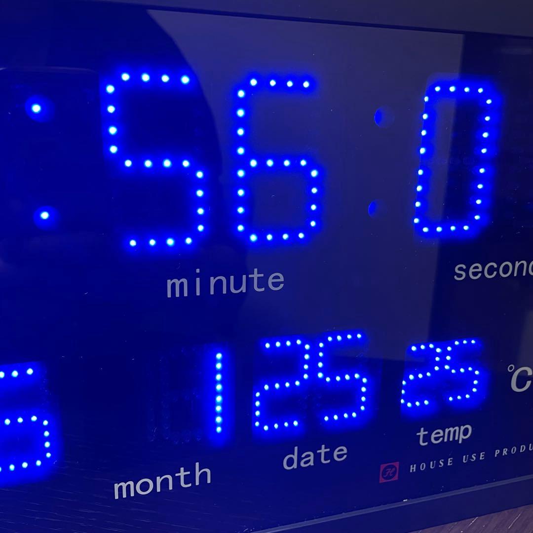 【美品】HOUSE USE PRODUCTS デジタル時計 BLUE LED