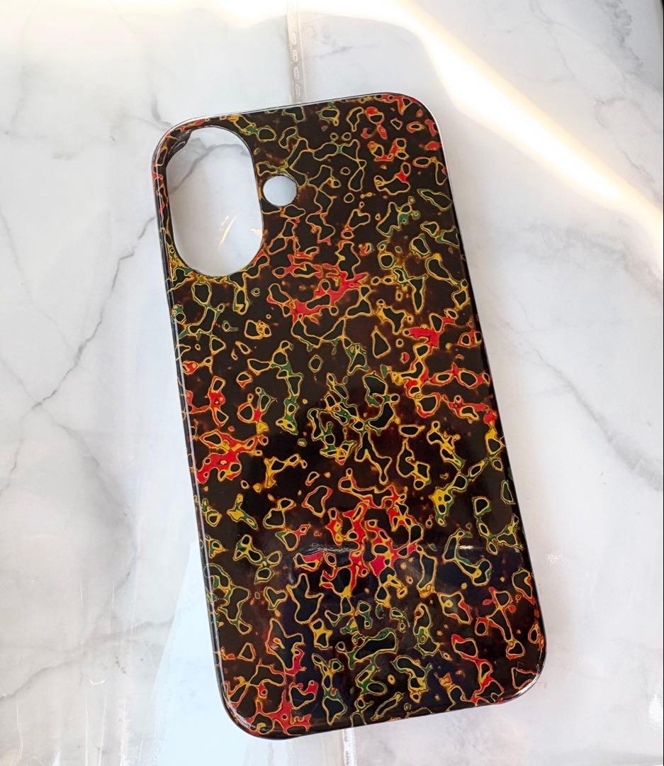 津軽塗　iPhone16用ケース　唐塗