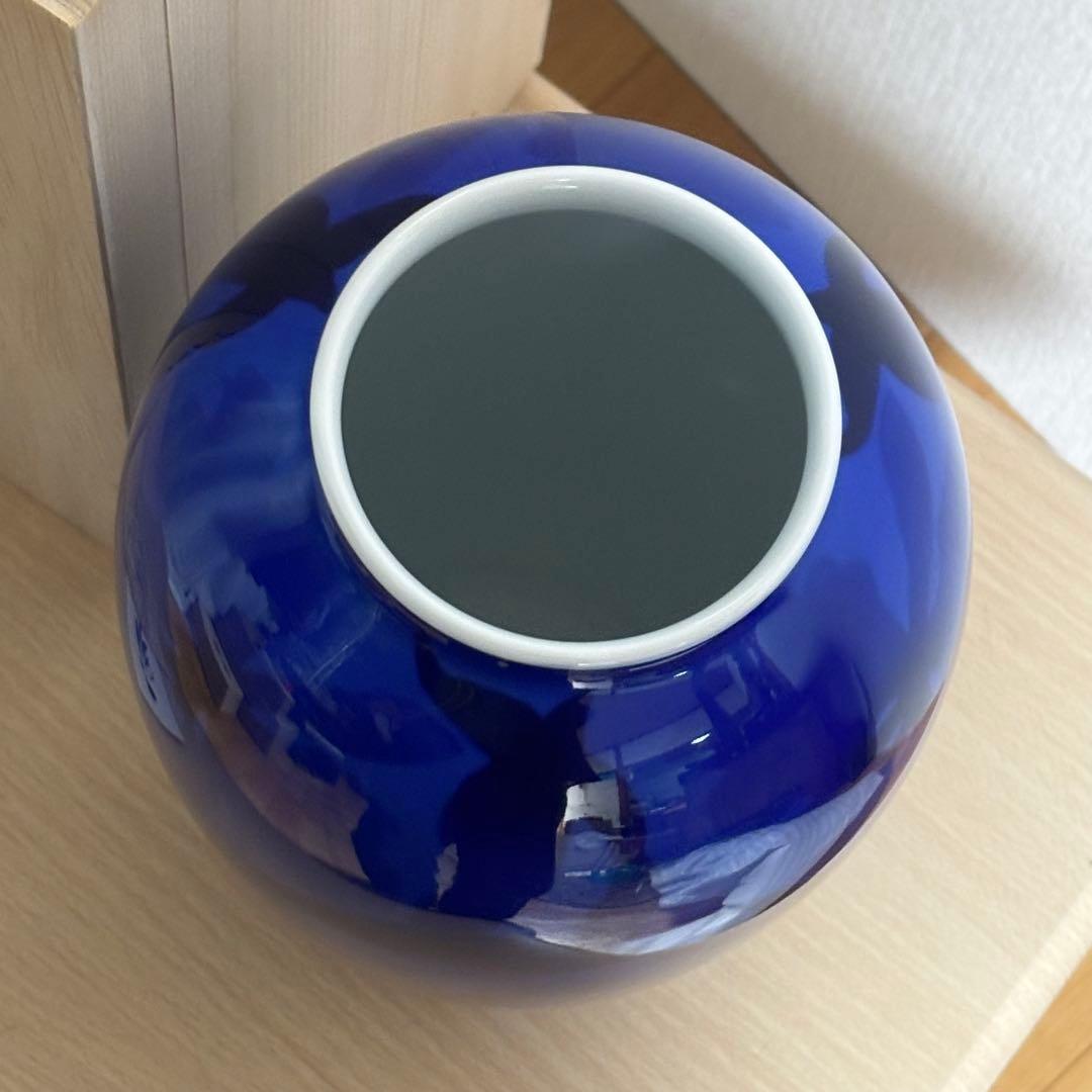 未使用　有田焼 香蘭社 染カトレア　花瓶 花器 フラワーベース　花びん　花台付