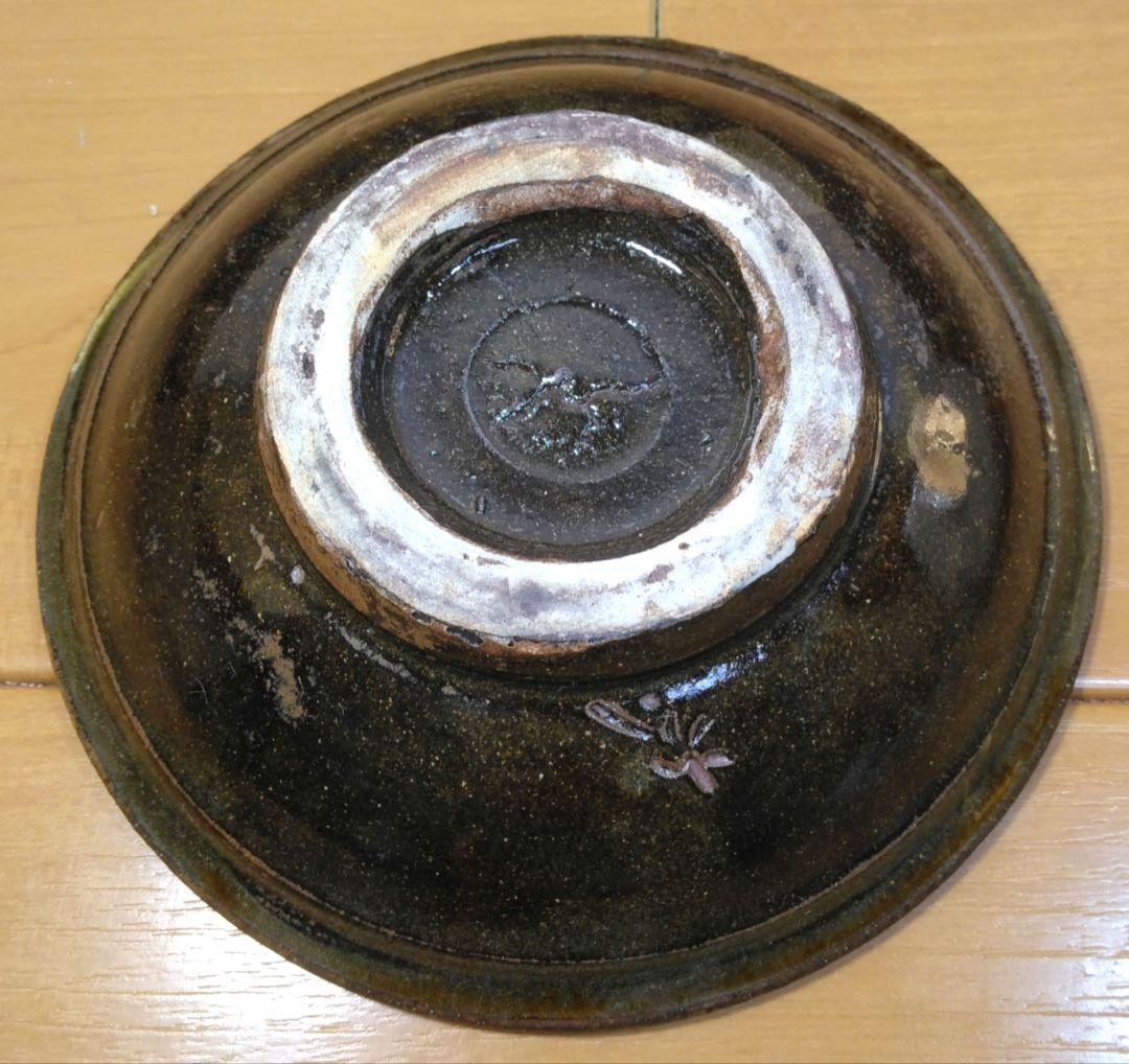 人間国宝 金城次郎 魚紋皿 栞 共箱 美品 壺屋焼 壷屋焼 やちむん 魚2匹