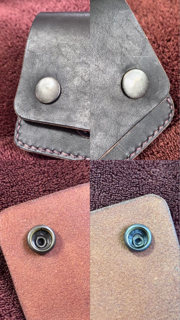 【初出品】トラッカーウォレット 染料茶芯黒 ハンドメイド