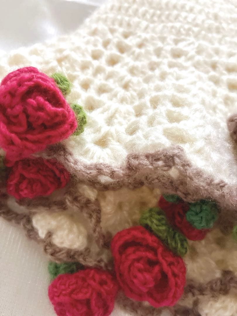 花束ブランケット ブーケブランケット フラワー 手編み ハンドメイド 79cm