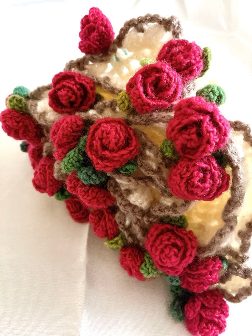花束ブランケット ブーケブランケット フラワー 手編み ハンドメイド 79cm