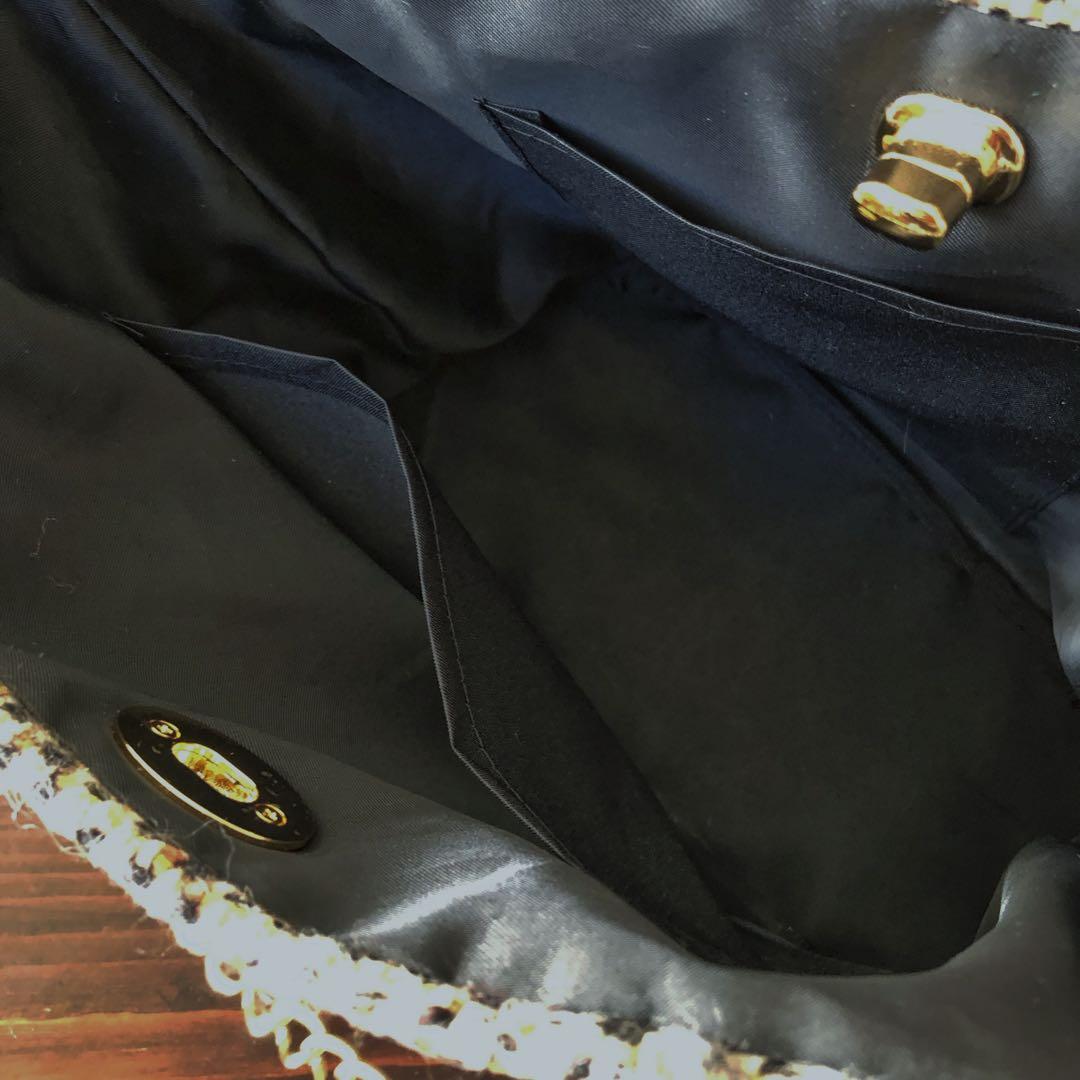 ツイードチェーンバッグ 中型　ハンドメイド