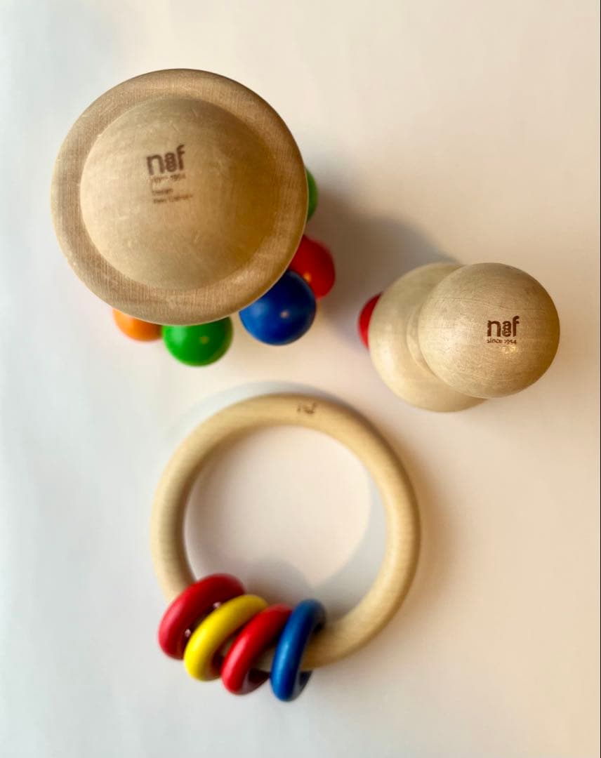 木製おもちゃセット（ボール・ラトル・リング）