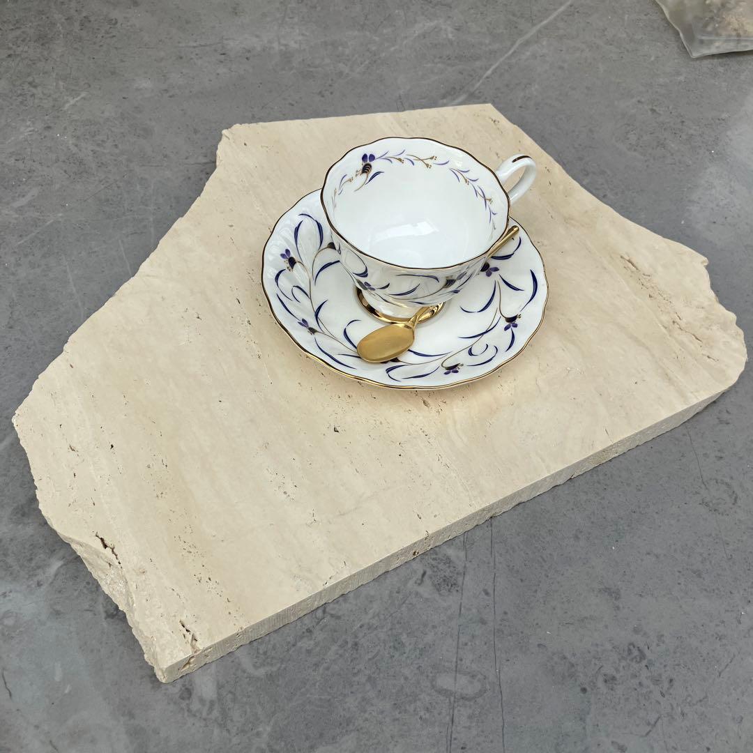 大理石プレート　アクセサリープレート　トラバーチン　トレイ　ディスプレイ