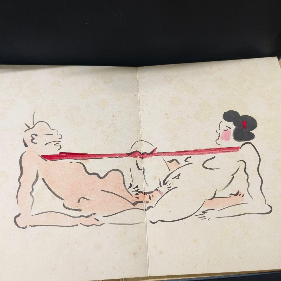 日本絵画 肉筆春画 天理教 御教祖傅 謹演 全14枚 古美術品 桐箱付 和骨董