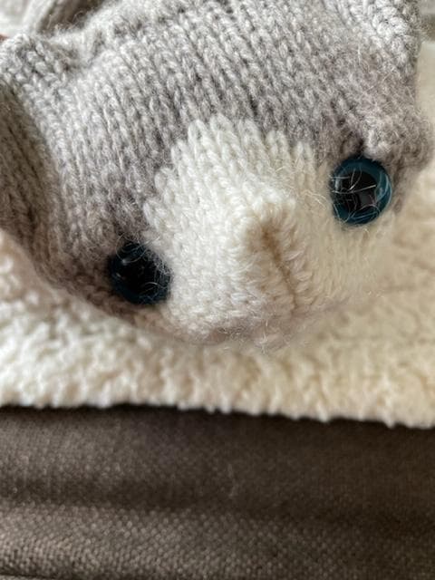 ウールマフラーハンドメードウール猫