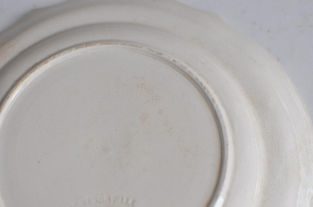 フランスアンティーク　ランヴェルヴィレー　１９世紀　レリーフ皿　　 (3549)