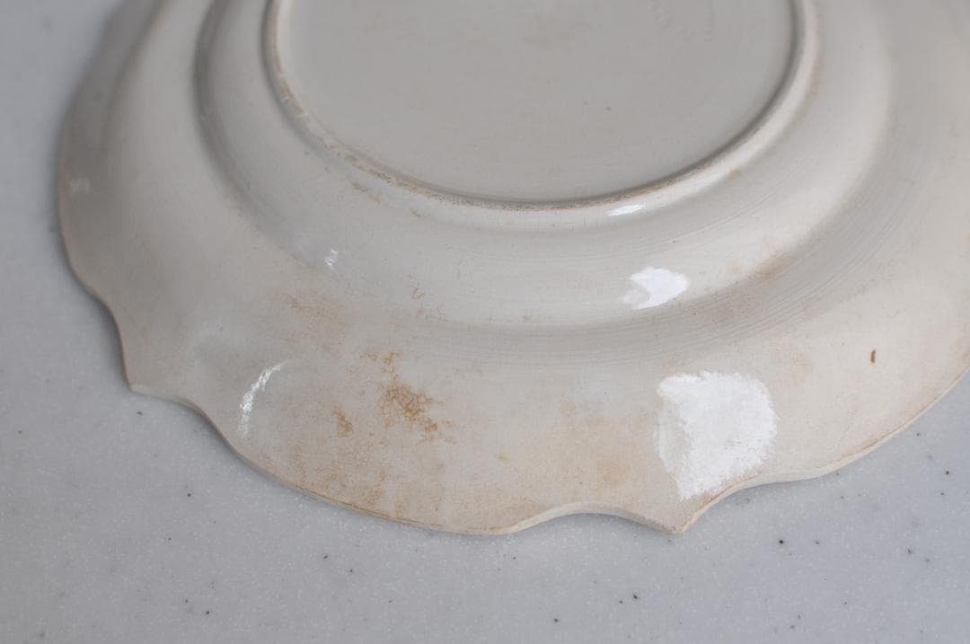 フランスアンティーク　ランヴェルヴィレー　１９世紀　レリーフ皿　　 (3549)