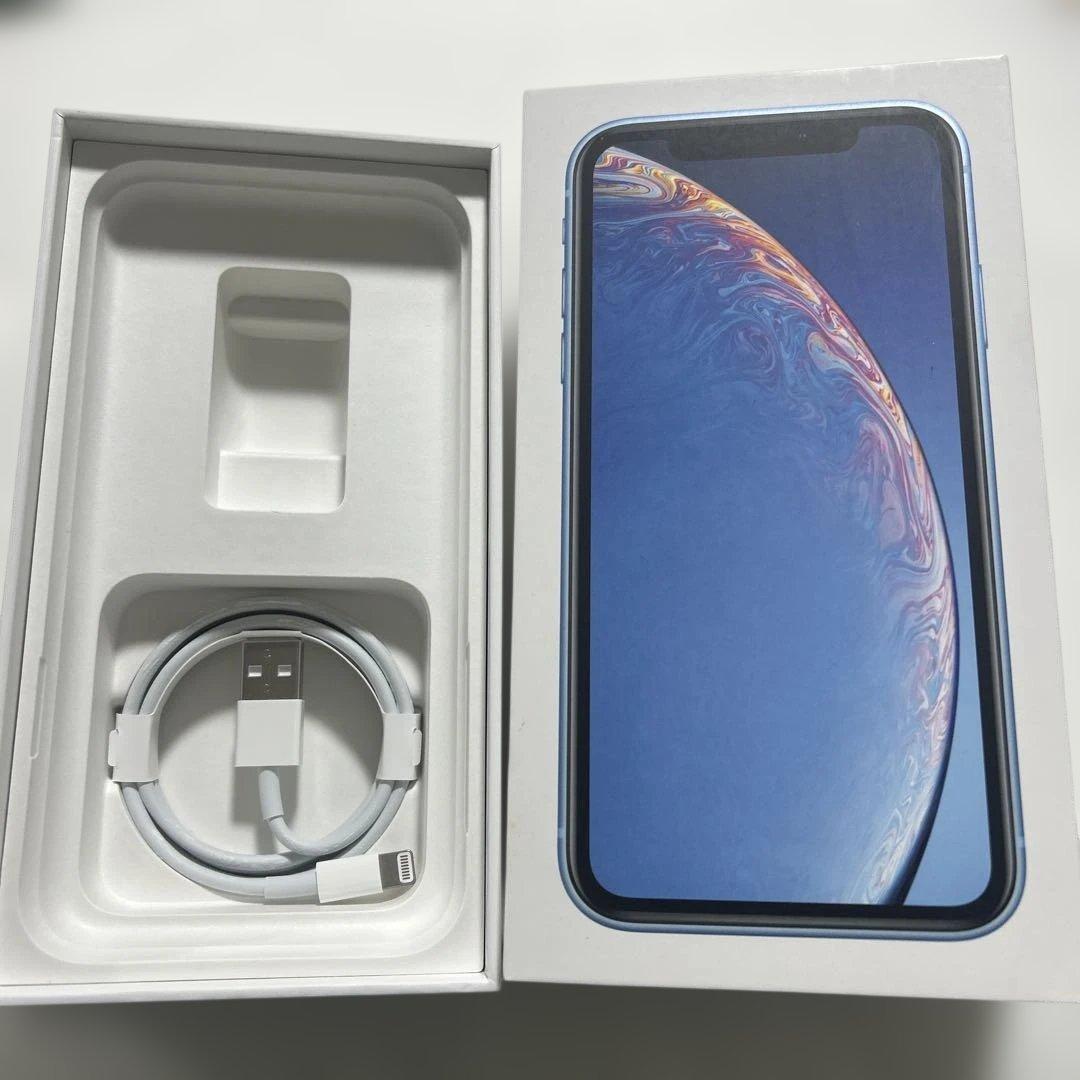 iPhone XR 64GB ブルー SIMロックなし 背面ヒビあり 動作確認済