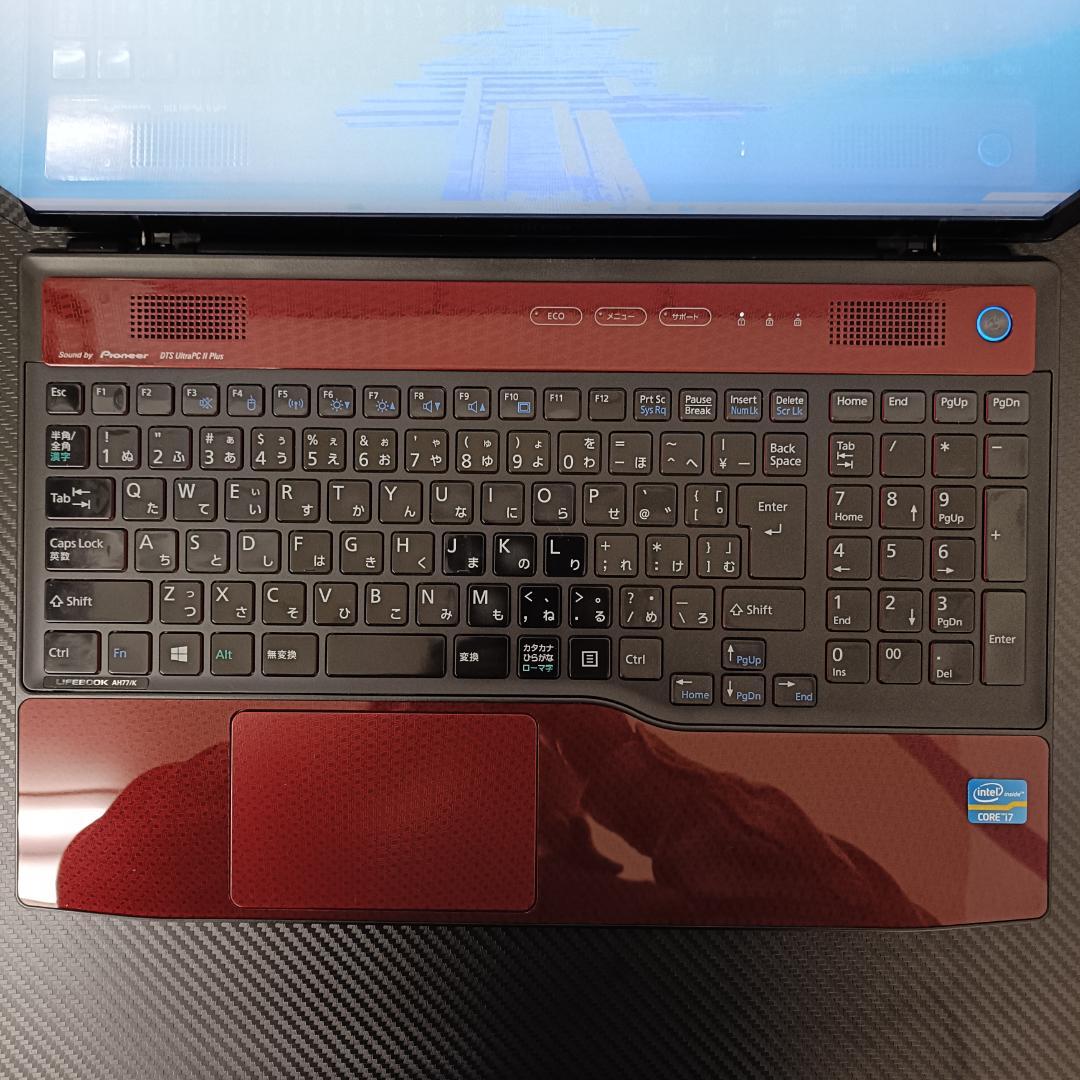 ノートPC Core i7 Windows11 SSD メモリ8GB 富士通 赤