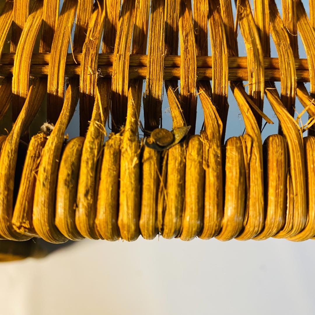 ラタン 籐 籠 蓋付 フタ 脚付 W45.5cm D29.5cm H49.5cm