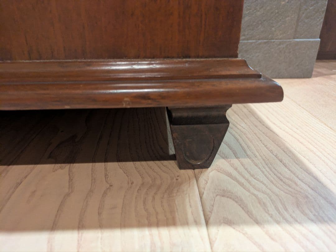 アンティーク ローチェスト 天然木 大理石トップ 3段チェスト サイドテーブル