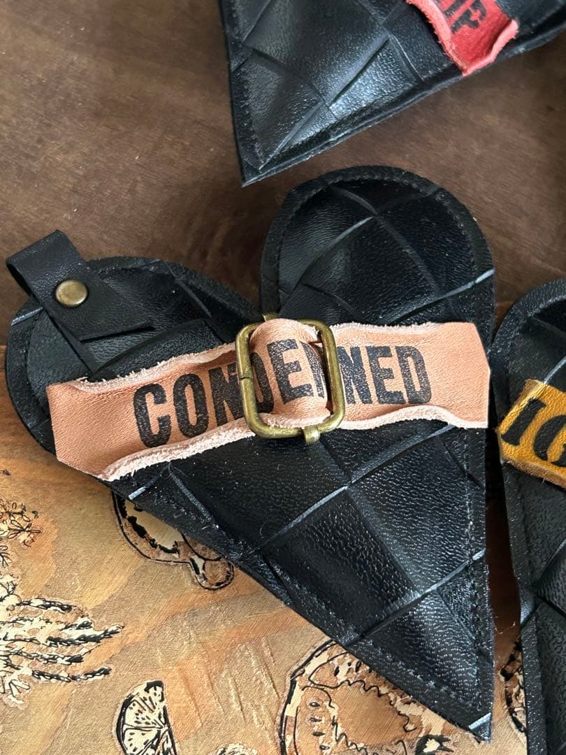 型押しレザー(合皮)ぷっくりハート　No.19