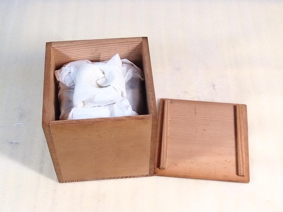 【未使用】九谷焼 九谷陶香作 角福 福寿 香炉 染付 人物/小紋 茶道具/香道具