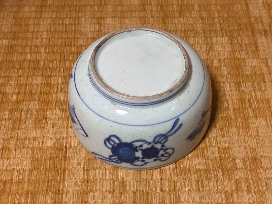 古伊万里 古染付 紋入 蓋物 水指 漆蓋付 時代物