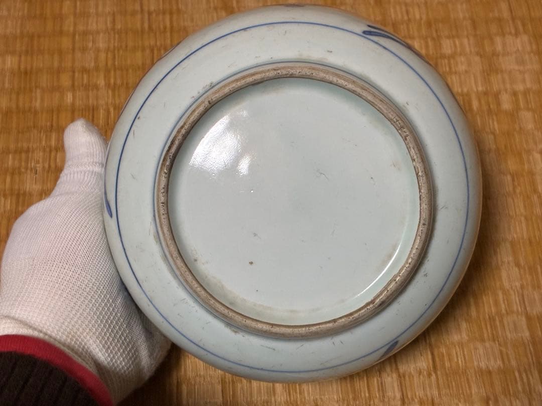 古伊万里 古染付 紋入 蓋物 水指 漆蓋付 時代物