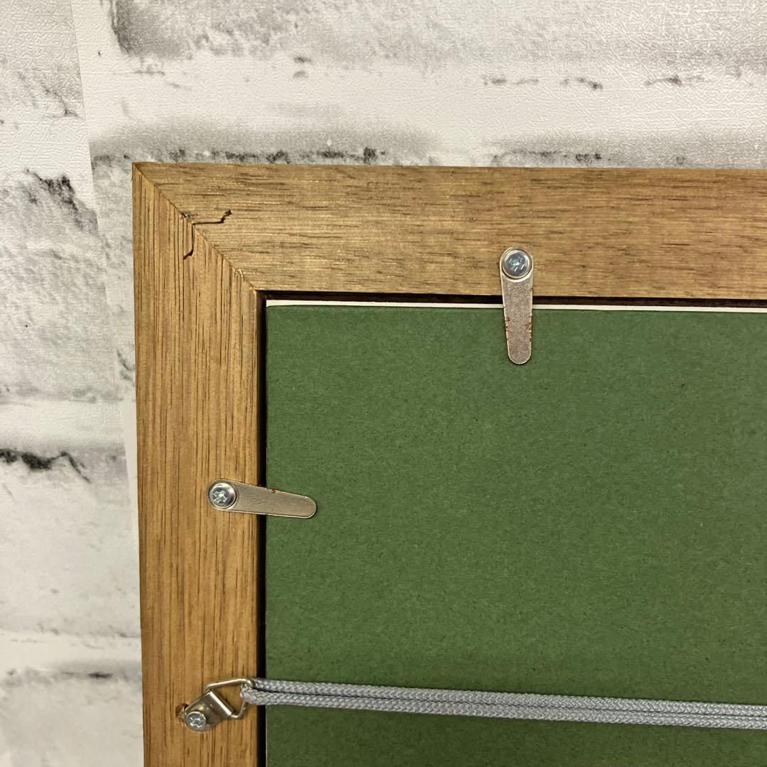 風景画 アートフレーム 額装 ログハウス 木枠 壁掛け インテリア 昭和レトロ