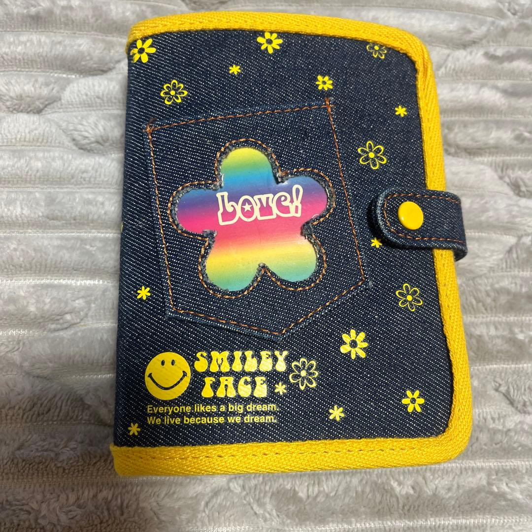 平成レトロ　スマイリーシール手帳　ワンはむランチシール帳　デニム　スマイル