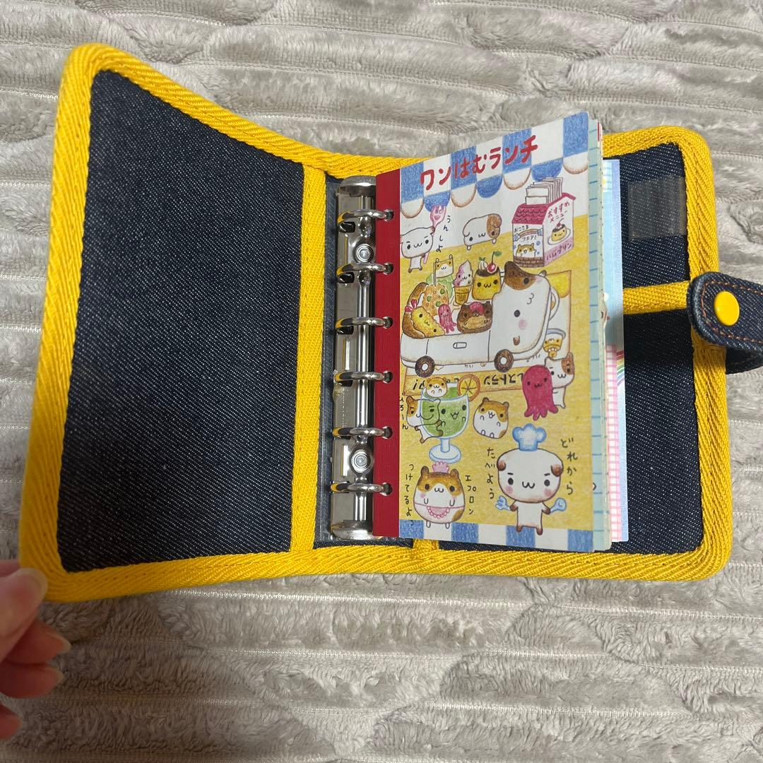 平成レトロ　スマイリーシール手帳　ワンはむランチシール帳　デニム　スマイル