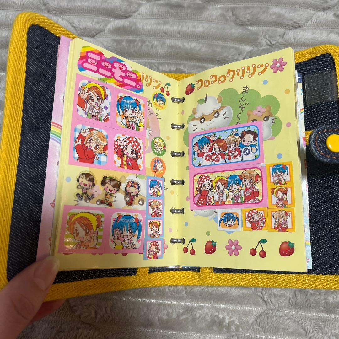 平成レトロ　スマイリーシール手帳　ワンはむランチシール帳　デニム　スマイル