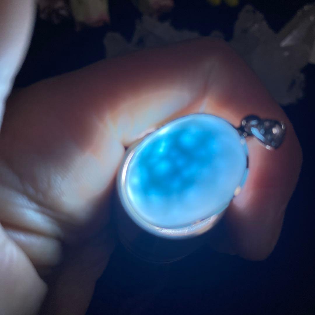 ハイクオリティ ラリマー ペンダントトップ オーバル シルバー925