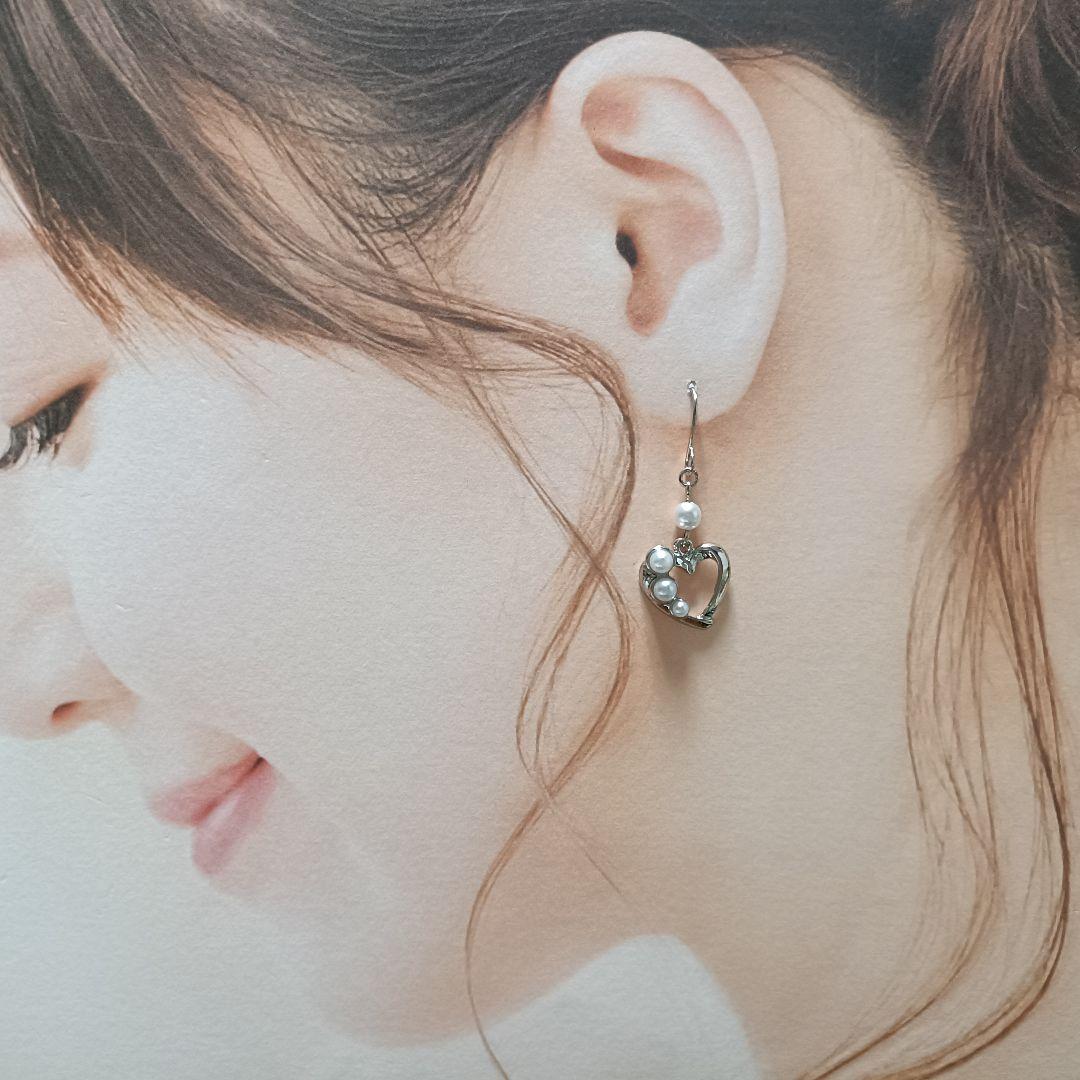 No.313 ハートチャームのピアス シルバー