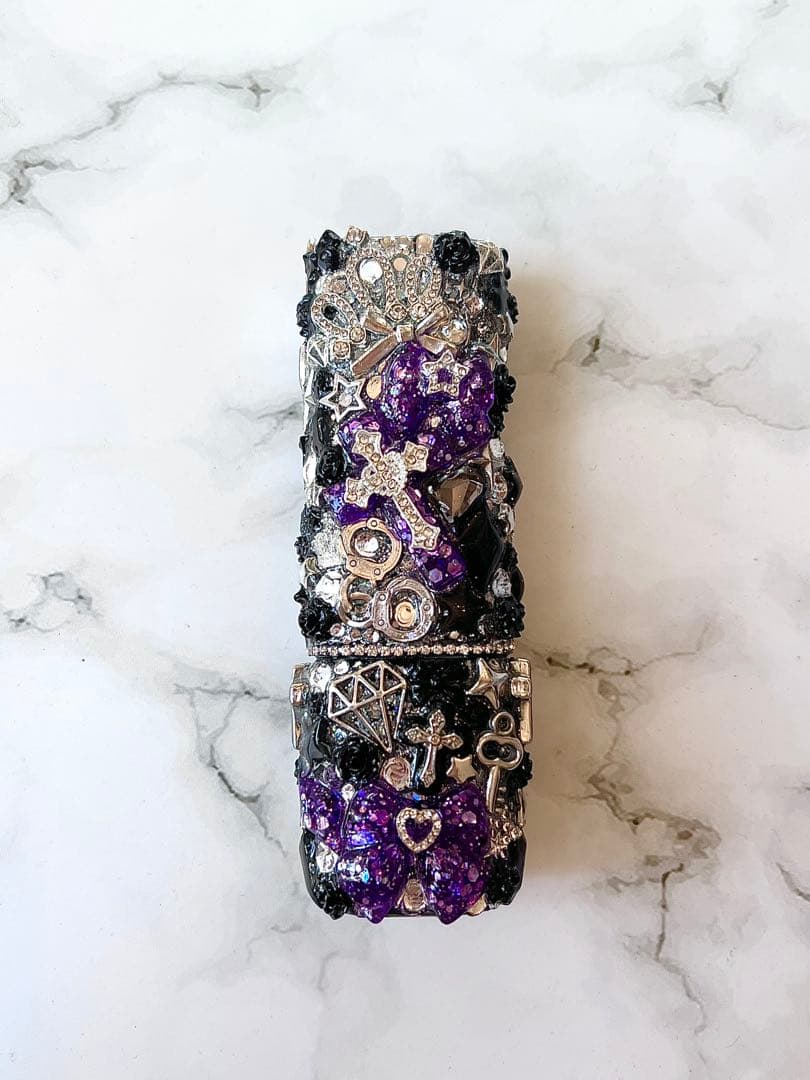 全面埋め尽くしIQOSイルマワンデコIQOSデコケース電子タバコチャーム紫ギャル