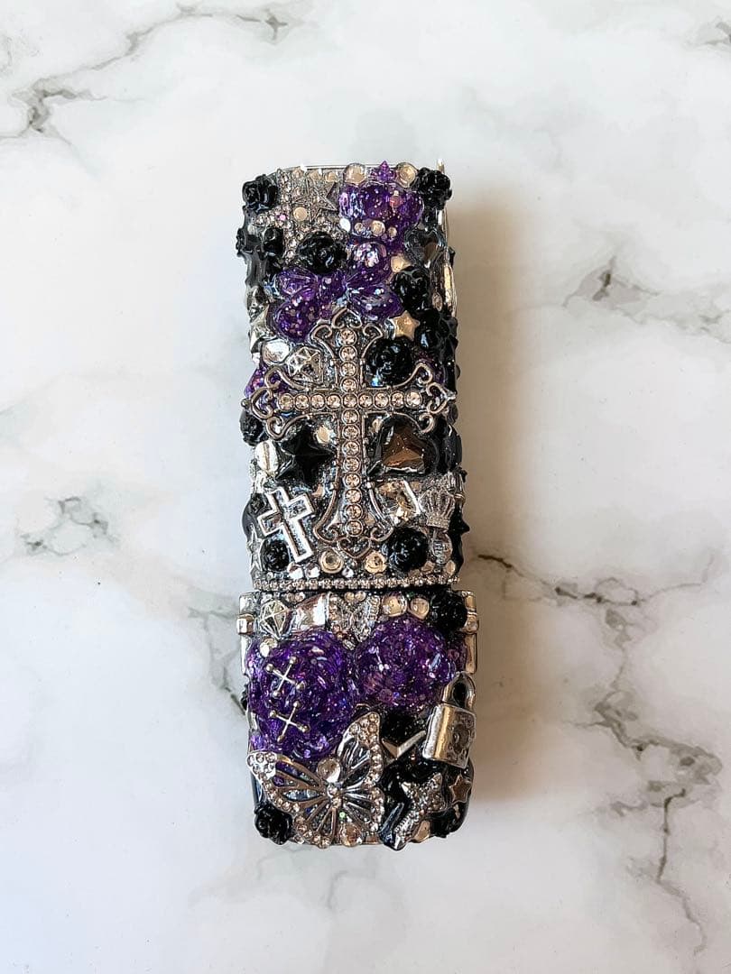 全面埋め尽くしIQOSイルマワンデコIQOSデコケース電子タバコチャーム紫ギャル