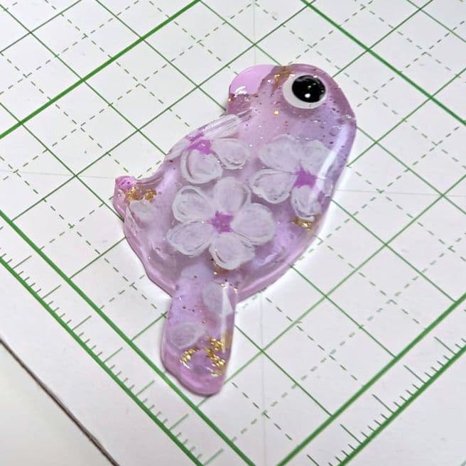 インコ　レジンヘアゴム　桜　グラデーション