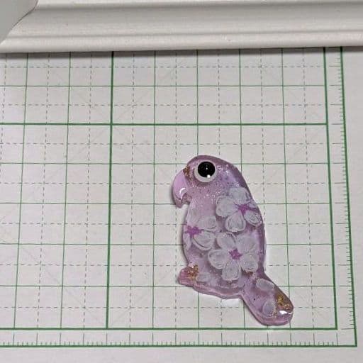 インコ　レジンヘアゴム　桜　グラデーション