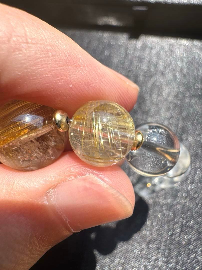 【AAAクラス】【14k】【破格】【ゴールドルチル】【染色無し本物】金運