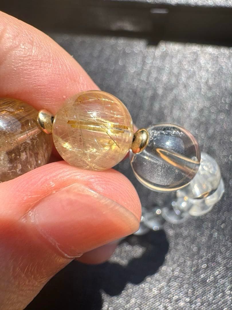 【AAAクラス】【14k】【破格】【ゴールドルチル】【染色無し本物】金運