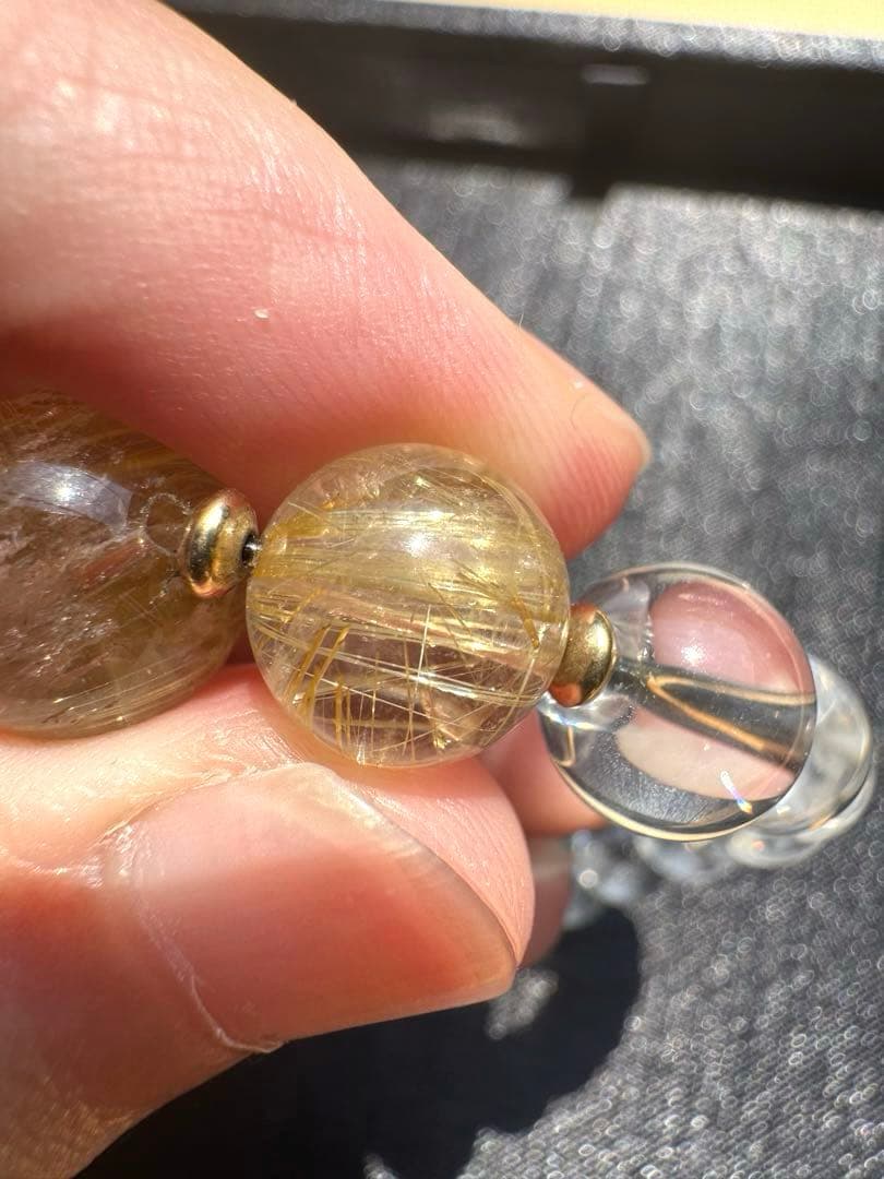 【AAAクラス】【14k】【破格】【ゴールドルチル】【染色無し本物】金運