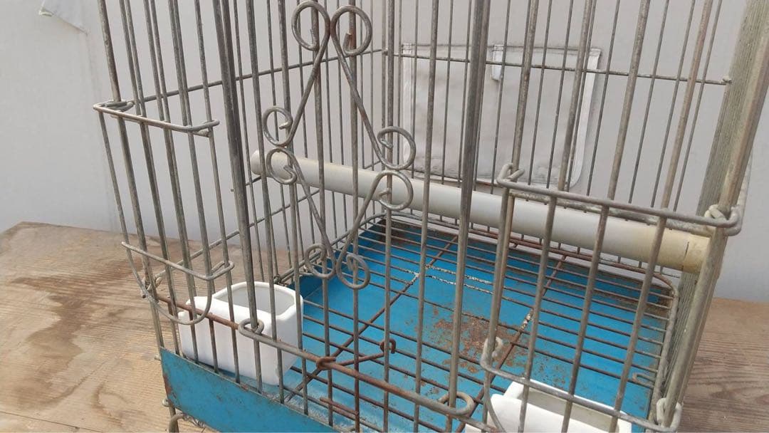 【O-1064】鳥籠 鳥カゴ オウム インコ 昭和レトロ アンティーク シャビー